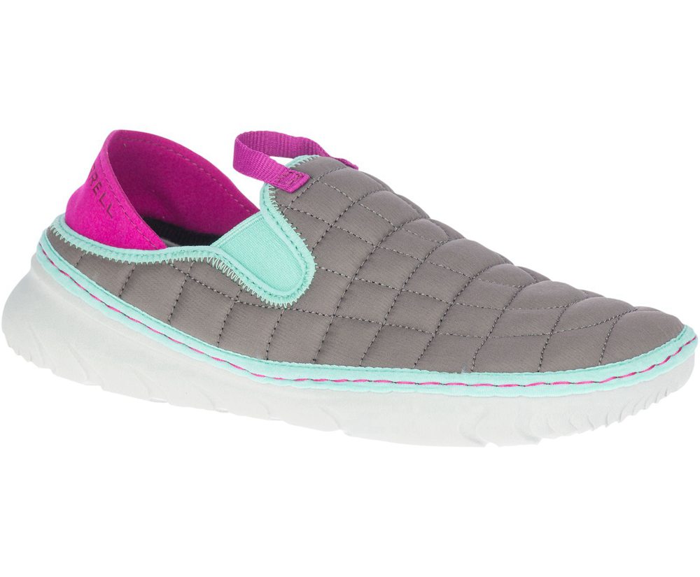 Merrell Slip Ons Grey/Pink - Hut Moc - Womens 97ASJEOWC